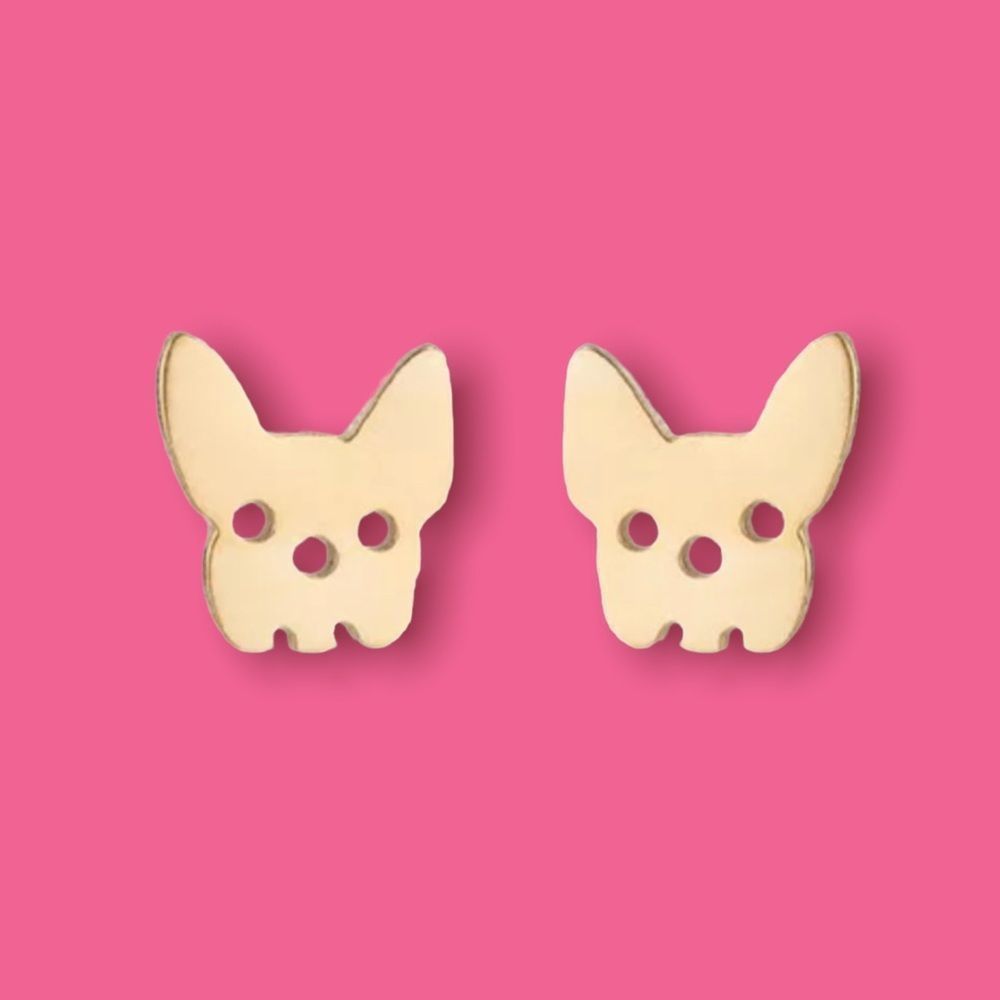 Gold Dog Earrings